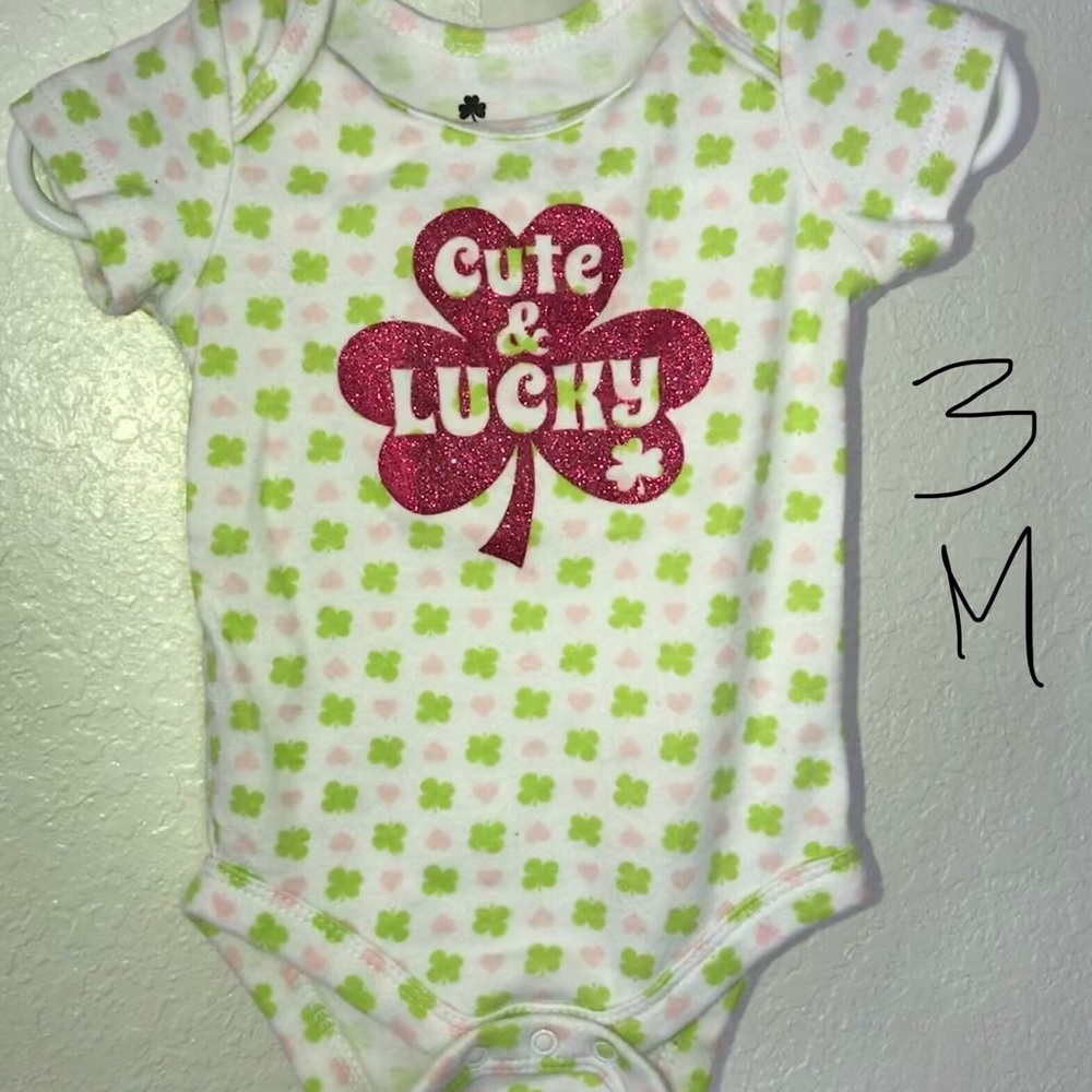 Baby girl Cute & Lucky onesie